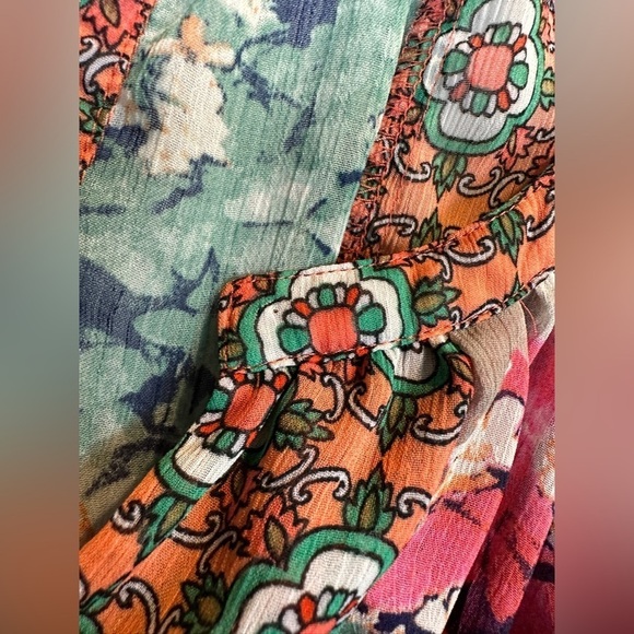 Fig & Flower Anthropologie Patchwork Blouse boho prairie‎ cottagecore, sz S - Picture 8 of 8